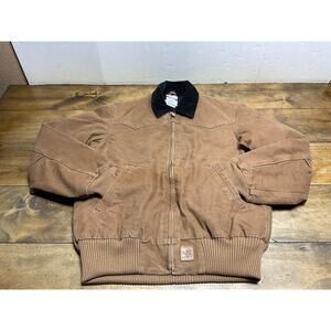 Carhartt J14 BRN Santa Fe Canvas Duck Jacket Bomber Workwear Size Small NWT